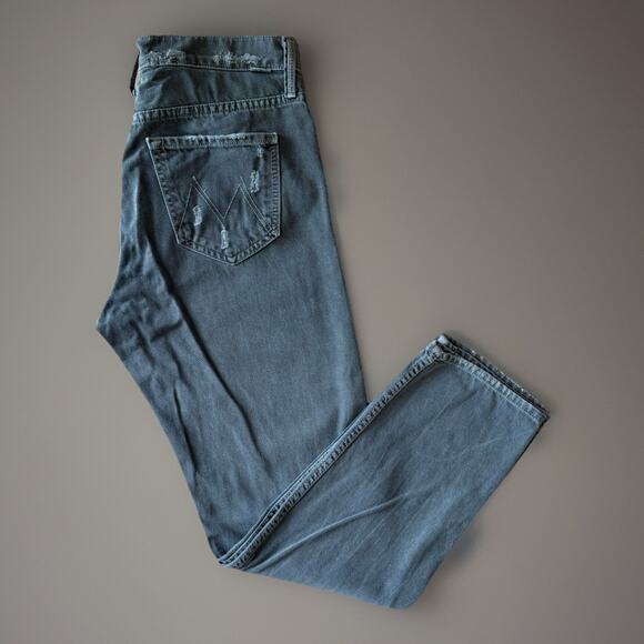 Mother Cheeky Jeans Women's 30 Gray Distressed Boho Party New York Designer - Picture 1 of 10